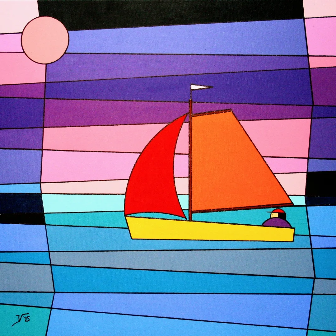 Nr. 116 Zeilboot bij zonsondergang