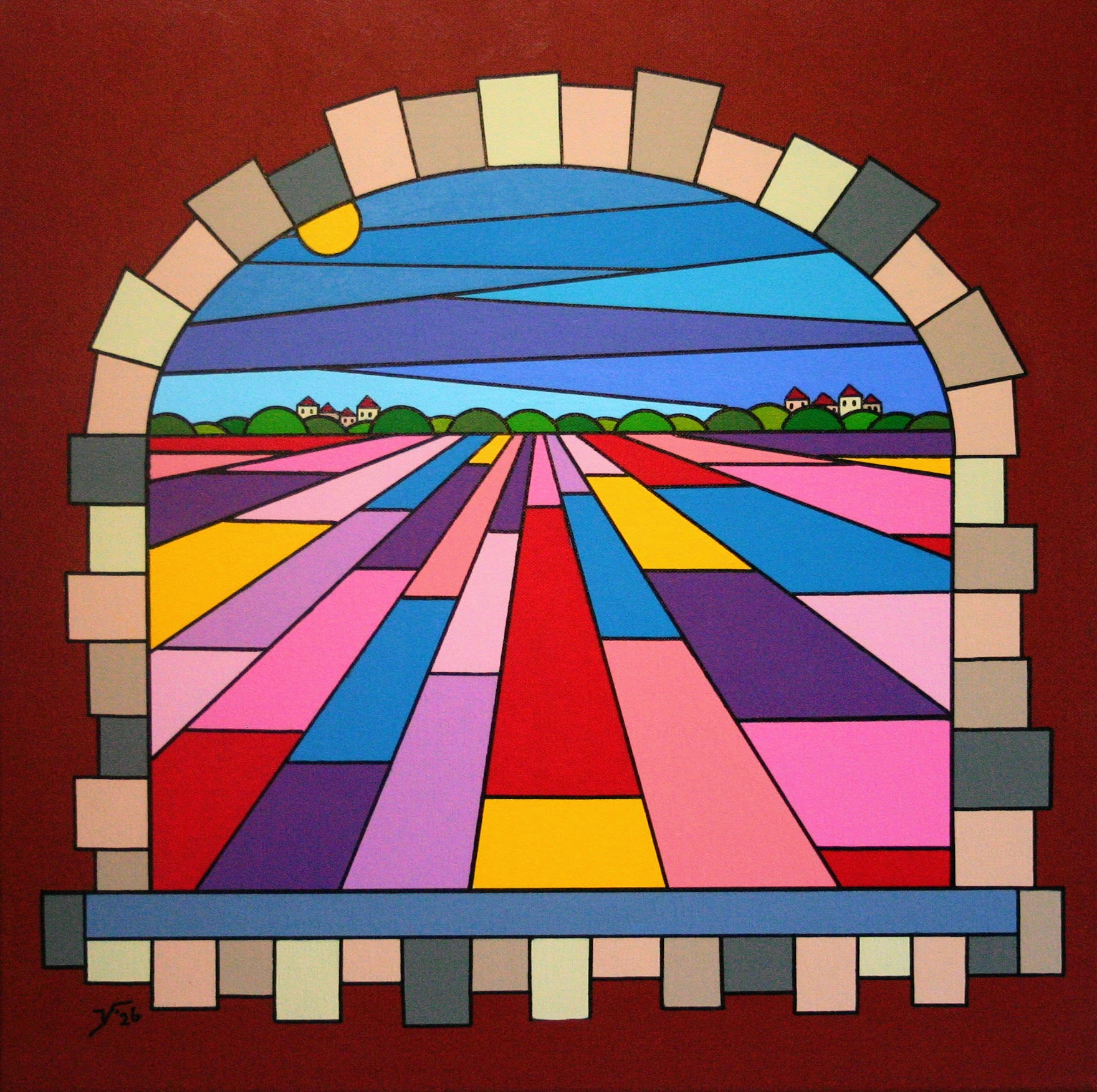nr. 142 Doorkijkje op bollenvelden
